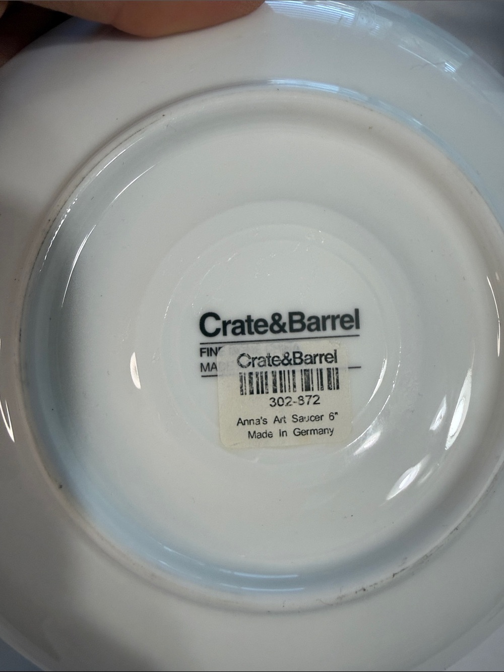 Crate&Barrel Anna’s Artistry Blue Flower Bone China Teacup and Saucer Set of Two - Picture 8 of 8